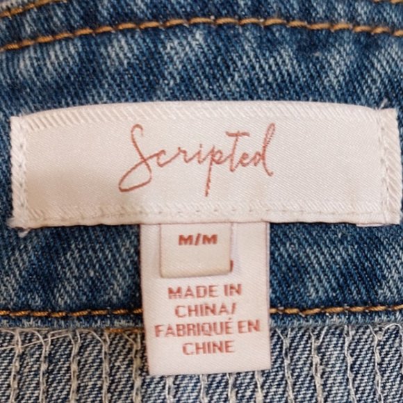 ๐ฅVTG 70s HIPPIE STYLE๐ฅ Distressed Sequinned Denim Anorak Jacket - Picture 14 of 16